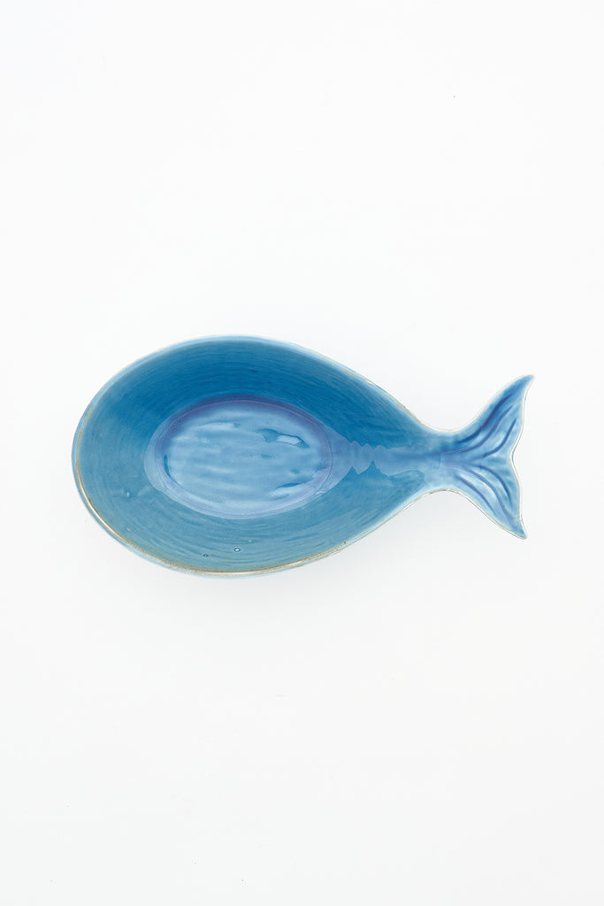 Bol de porcelana con forma de ballena azul