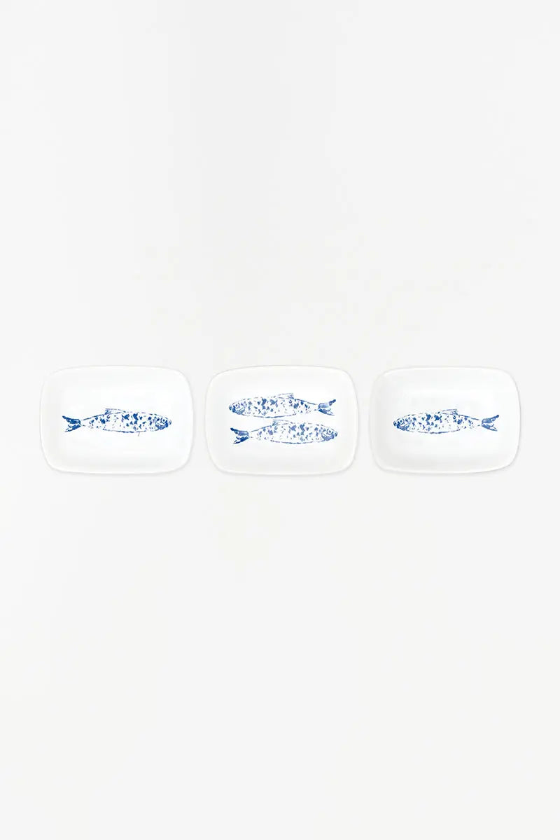 Set de 3 platos pequeños con peces - D7408 Decoración Náutica Batela