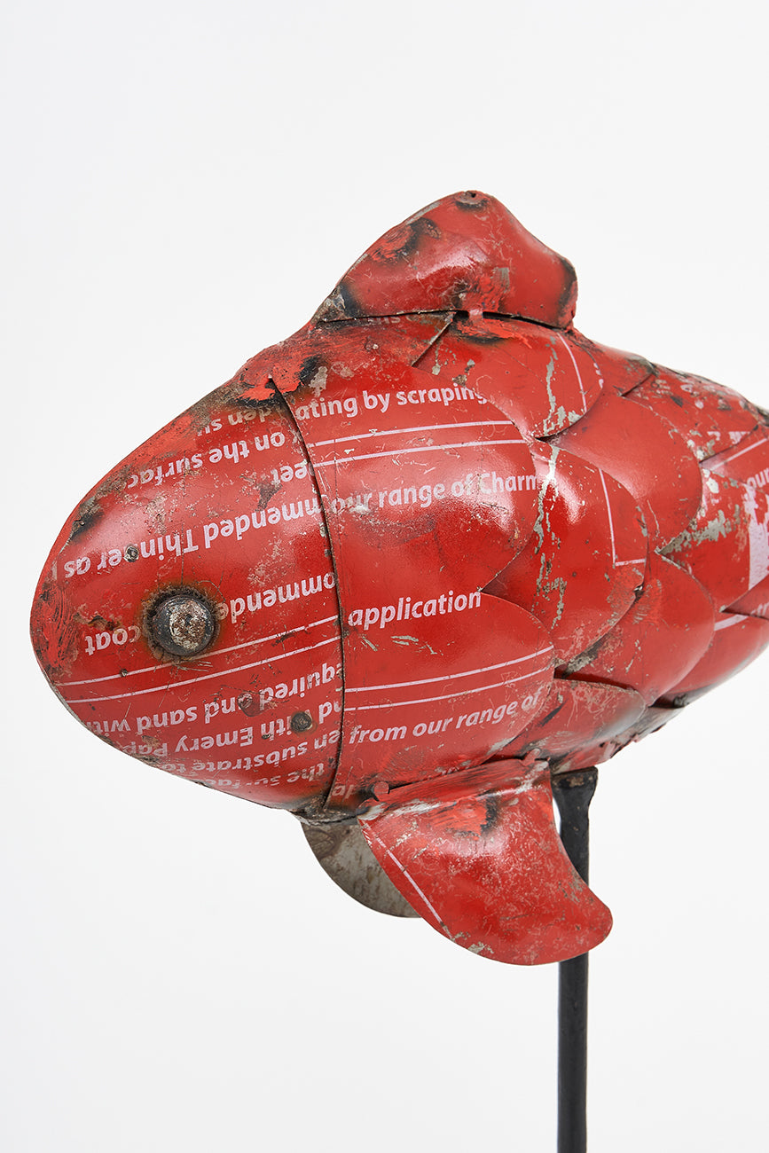 Recycled metal fish