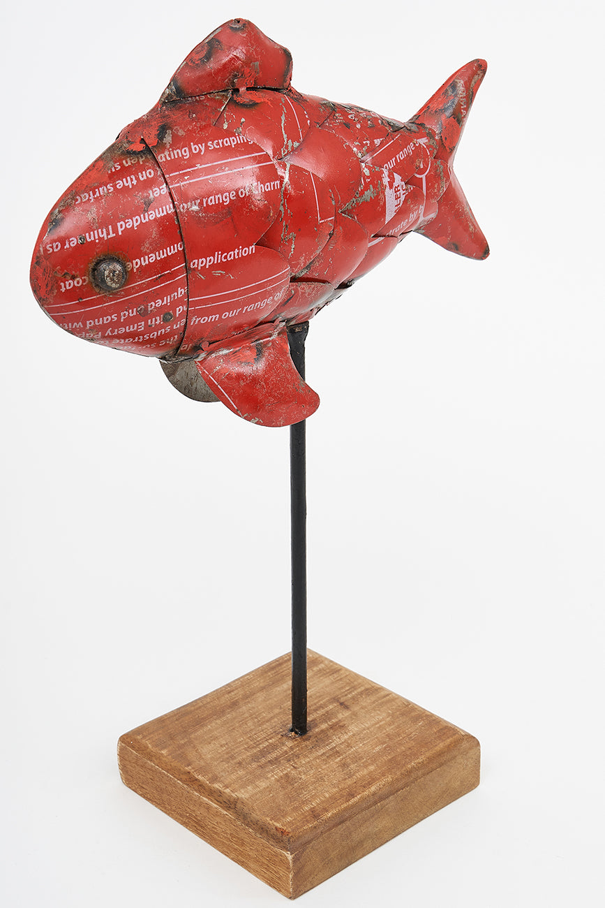 Recycled metal fish