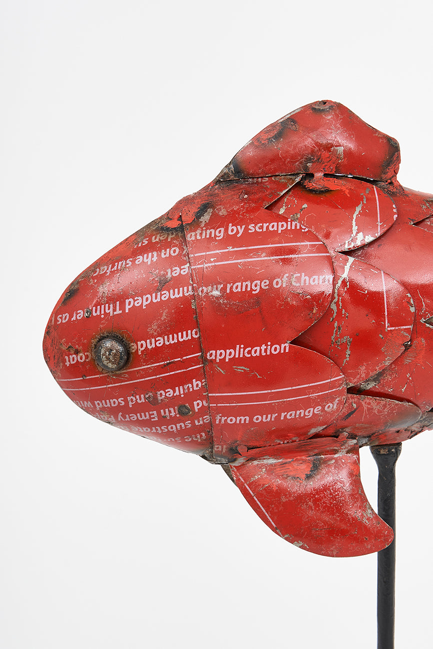 Recycled metal fish