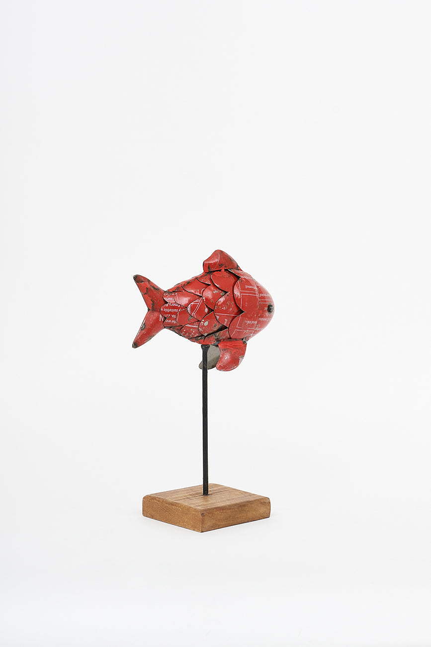 Recycled metal fish