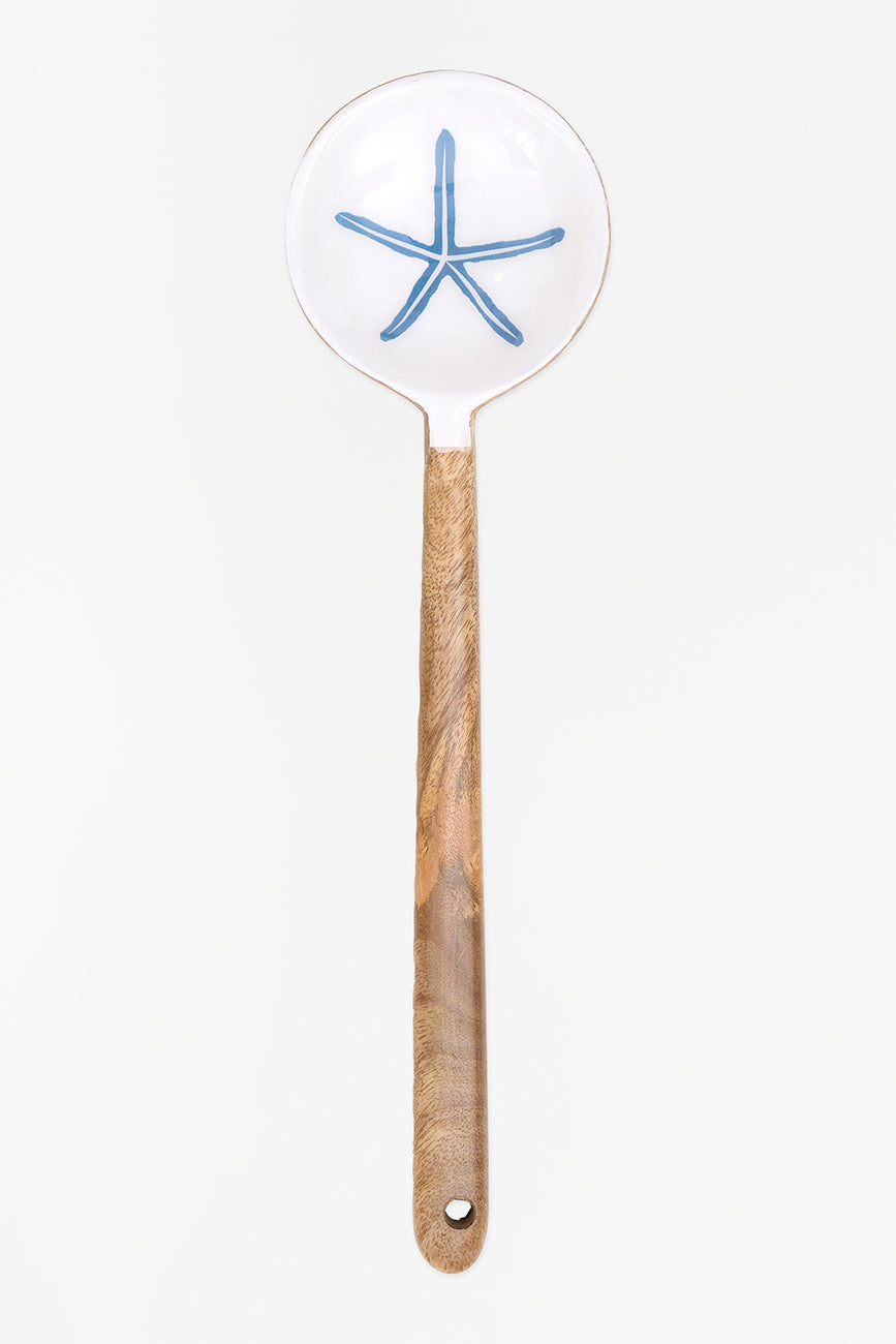 Cuchara de madera esmaltada con estrella de mar