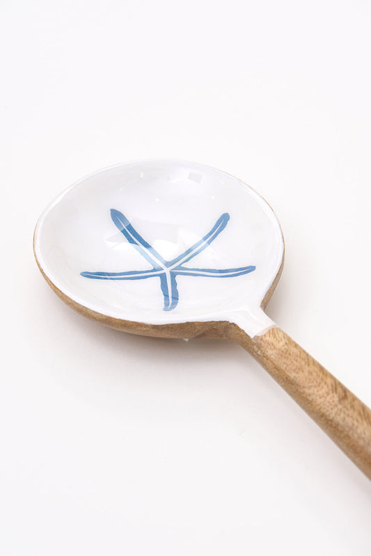 Cuchara de madera esmaltada con estrella de mar