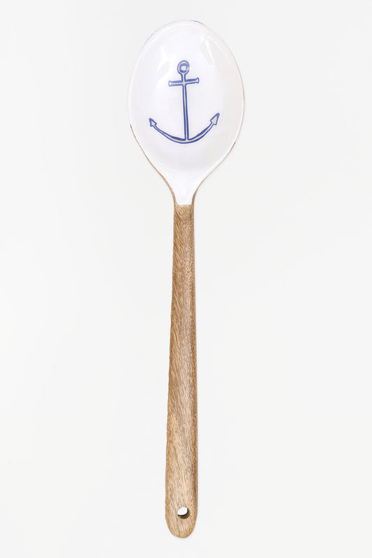 Cuchara de madera esmaltada con anclav