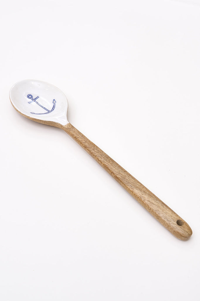 Cuchara de madera esmaltada con ancla