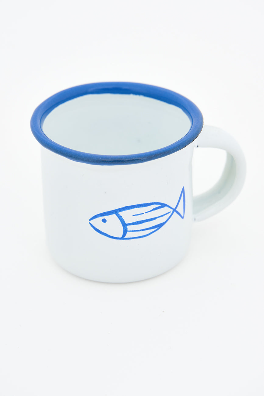 Set de 4 mini mug esmaltados con pez