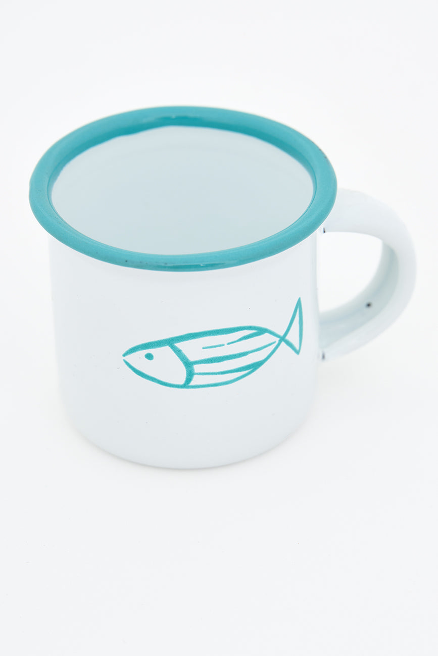 Set de 4 mini mug esmaltados con pez