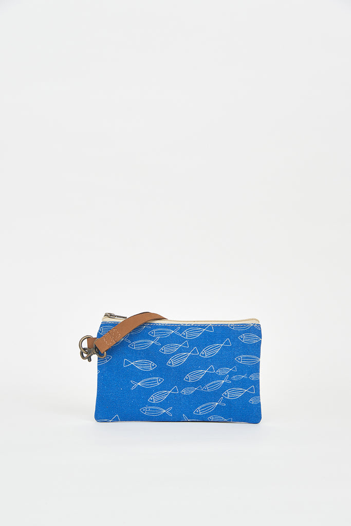 Bolso pequeño o clutch en algodón peces . BATELA