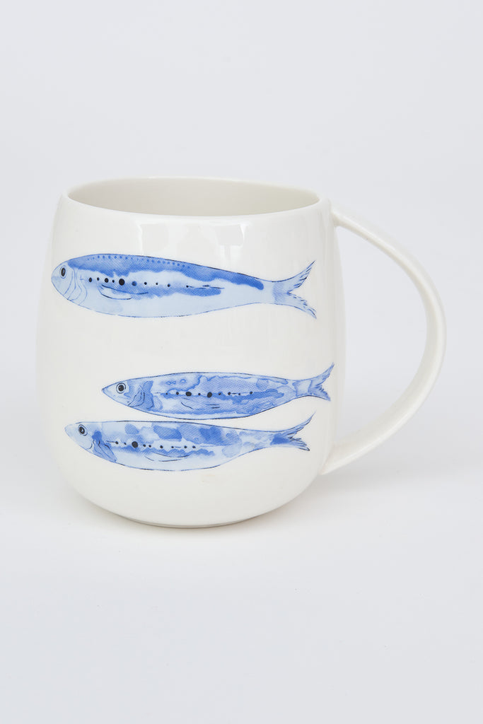 Mug con peces en porcelana