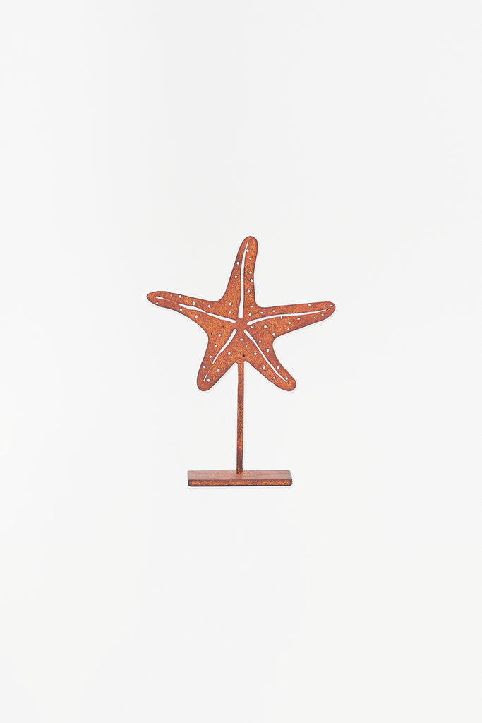 Estrella de mar decorativa en hierro con base