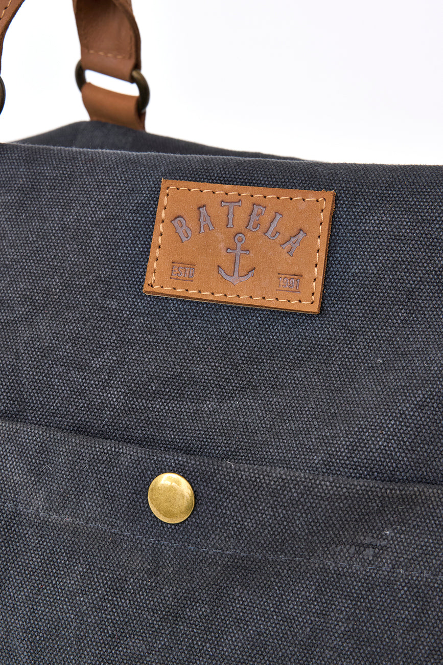 Sac canvas vert avec doublure à rayures