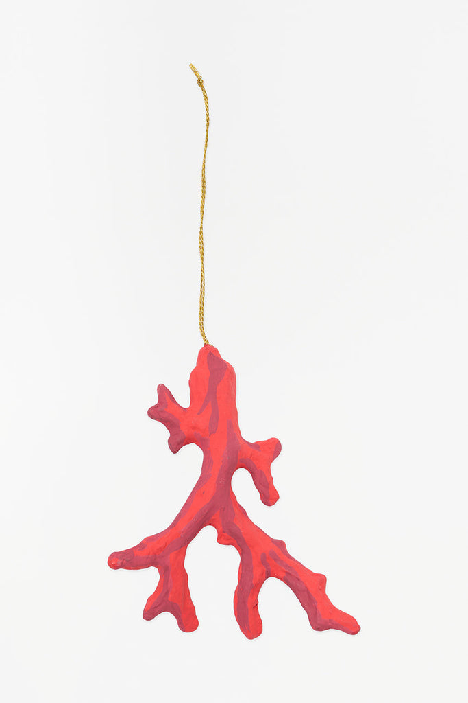 Colgante navideño forma de coral en papel maché