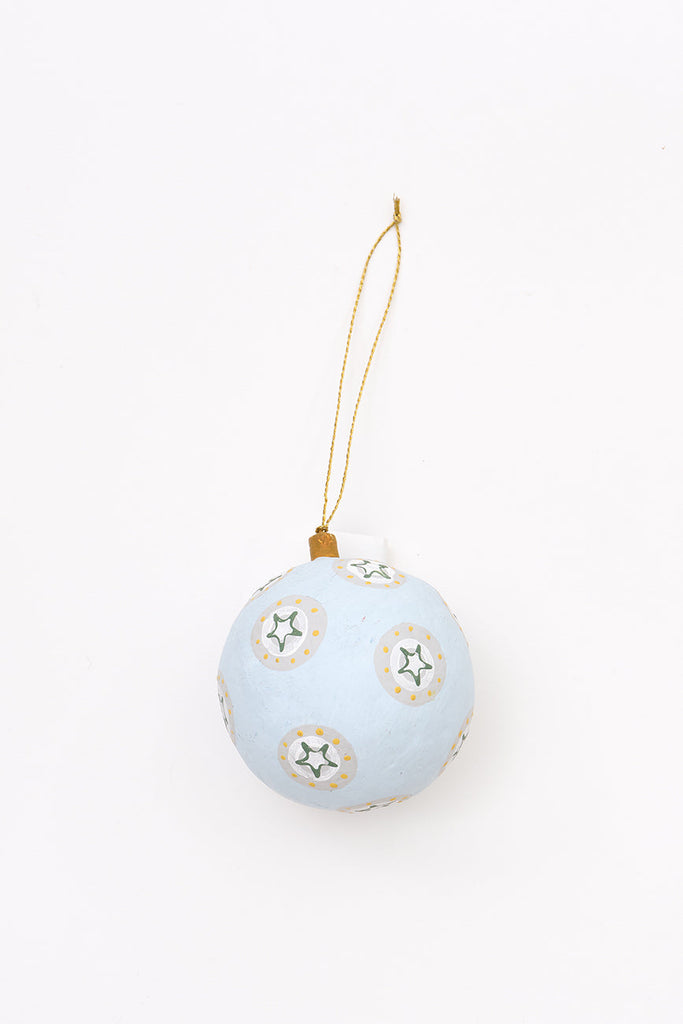Colgante navideño bola estrellas en papel maché