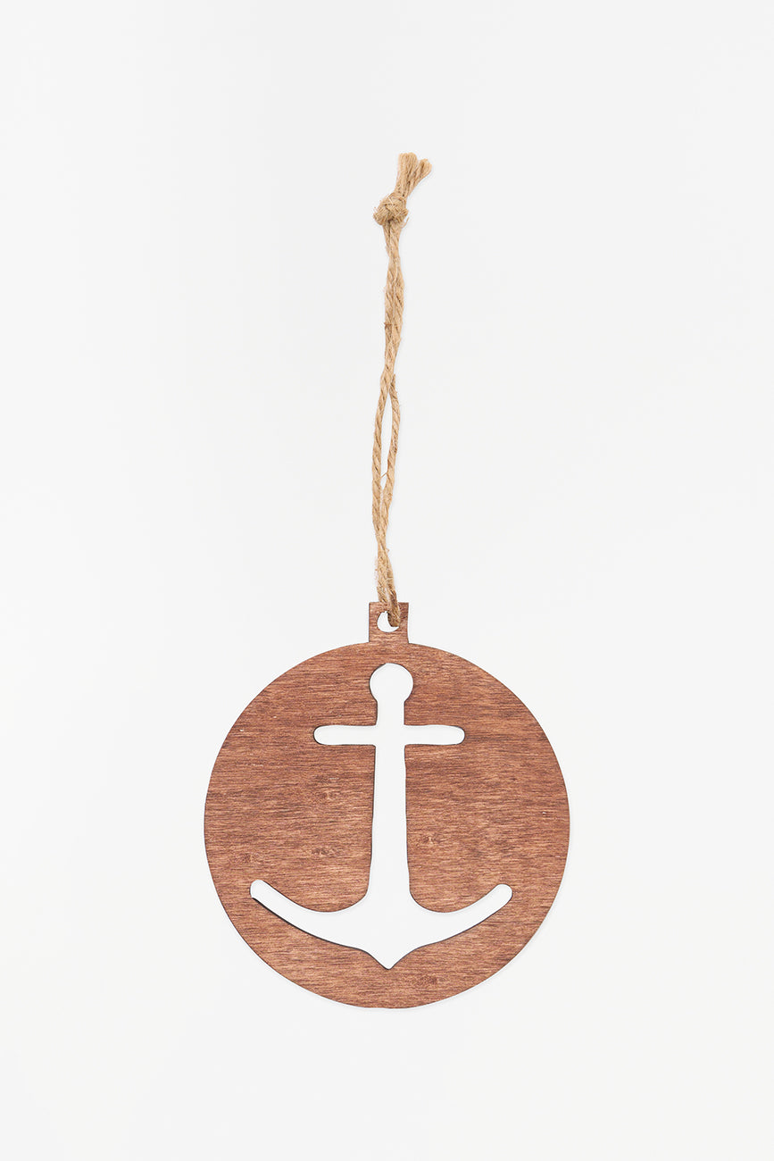 Pendentif ancre de Noël en bois