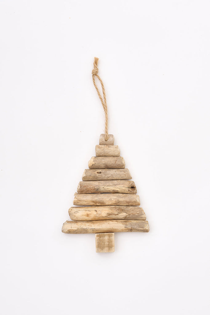 Colgante navideño árbol navidad en madera