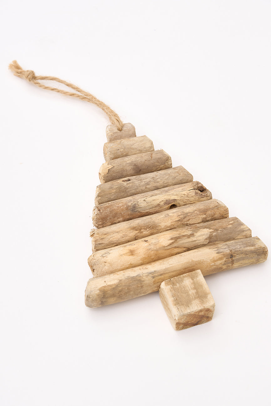 Colgante navideño árbol navidad en madera