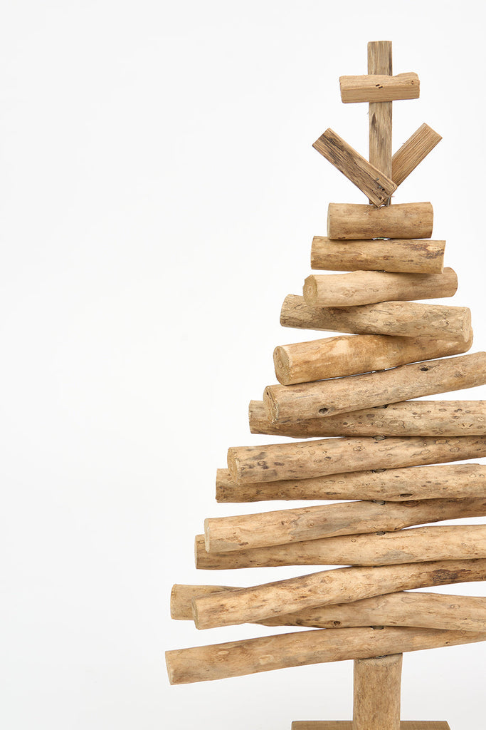 Arbol navidad pequeño de madera con estrella