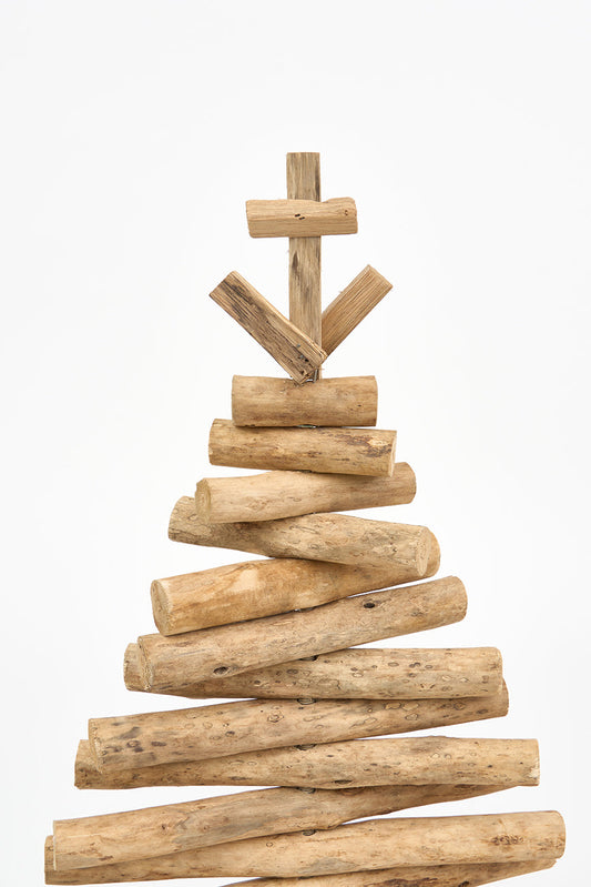 Arbol navidad pequeño de madera con estrella