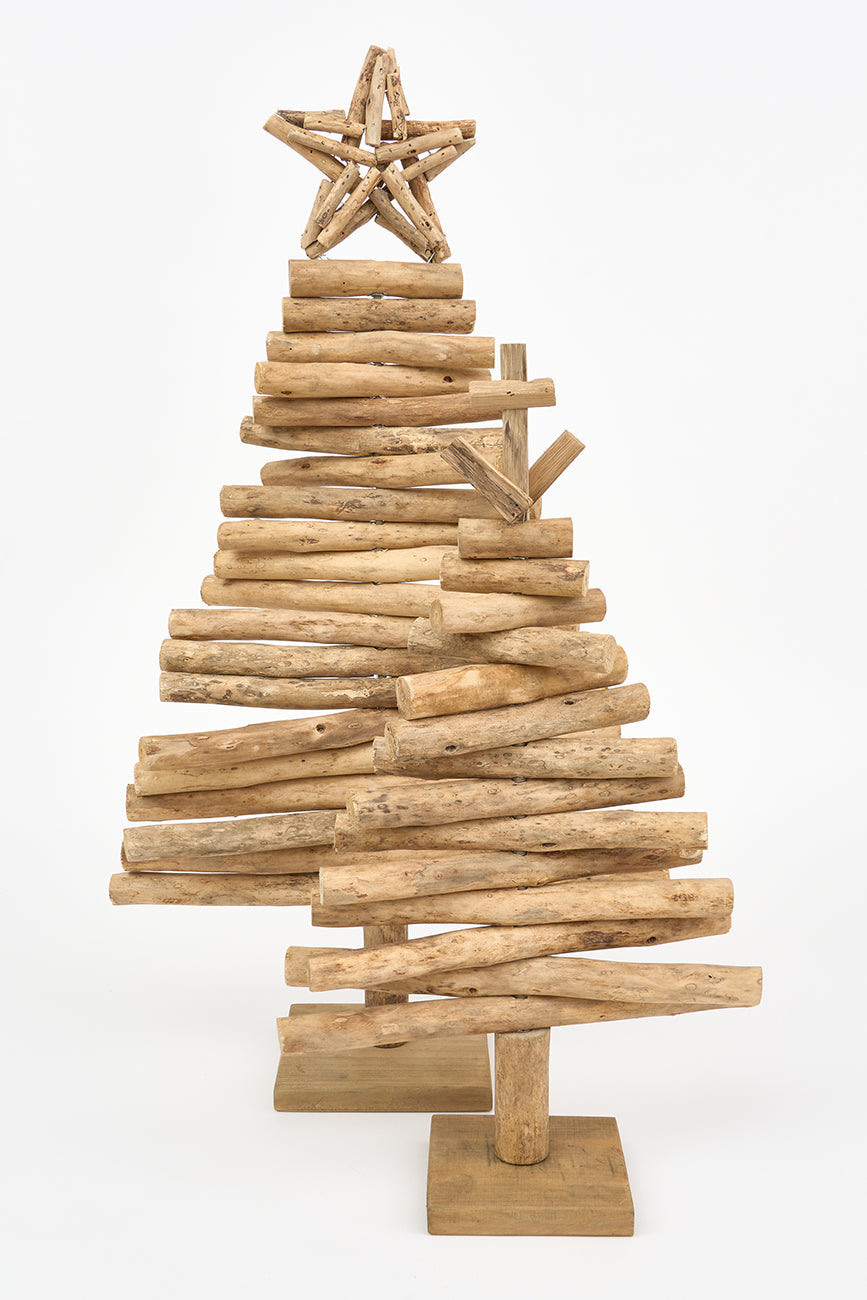 Arbol navidad pequeño de madera con estrella