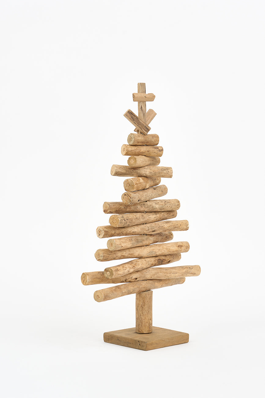 Arbol navidad pequeño de madera con estrella