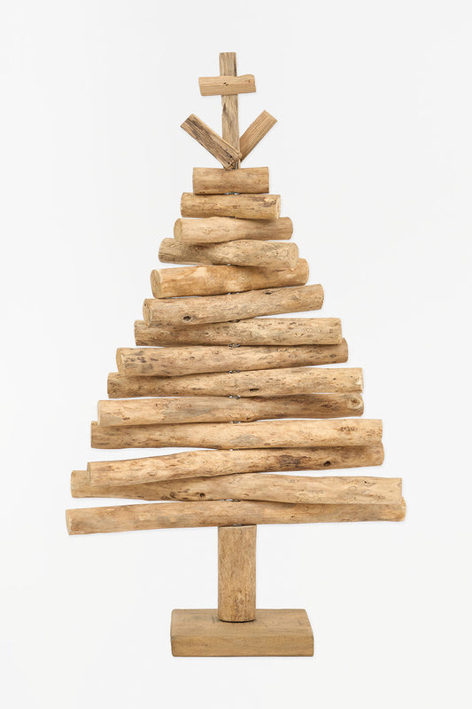 Arbol navidad pequeño de madera con estrella