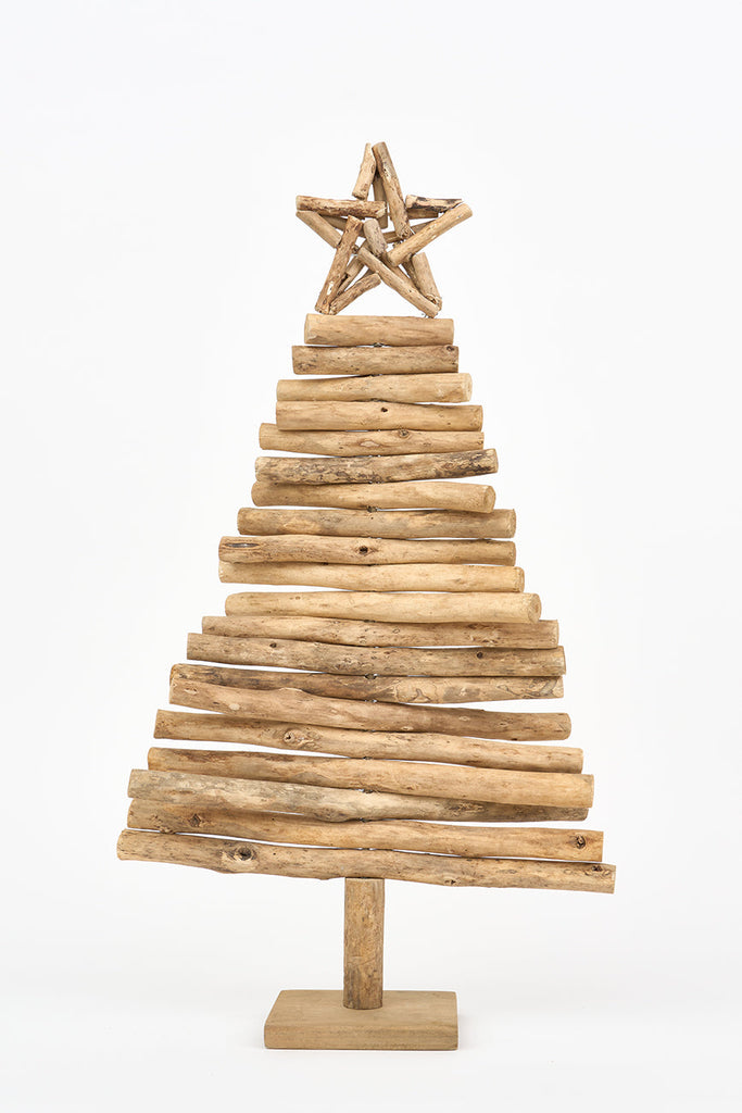 Arbol navidad de madera con estrella