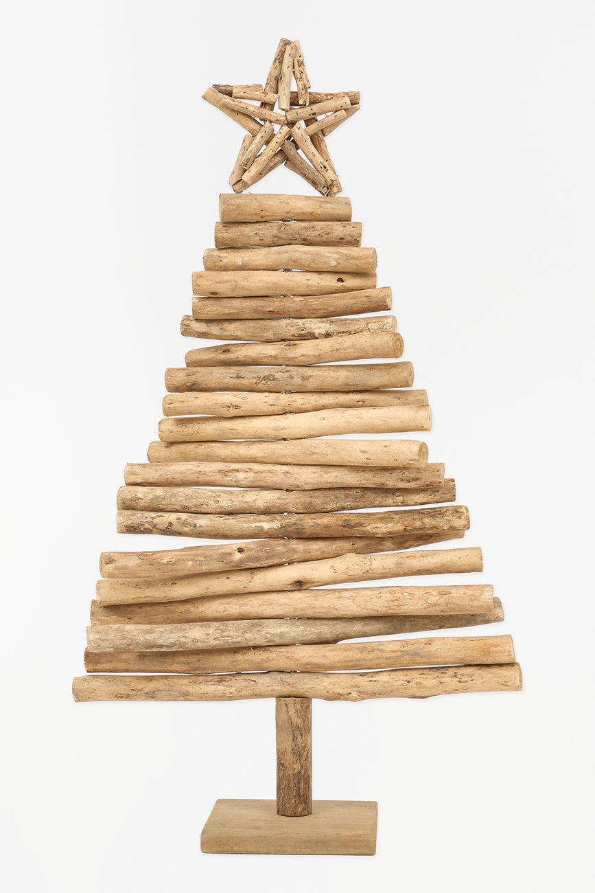 Arbre de Noël en bois avec étoile