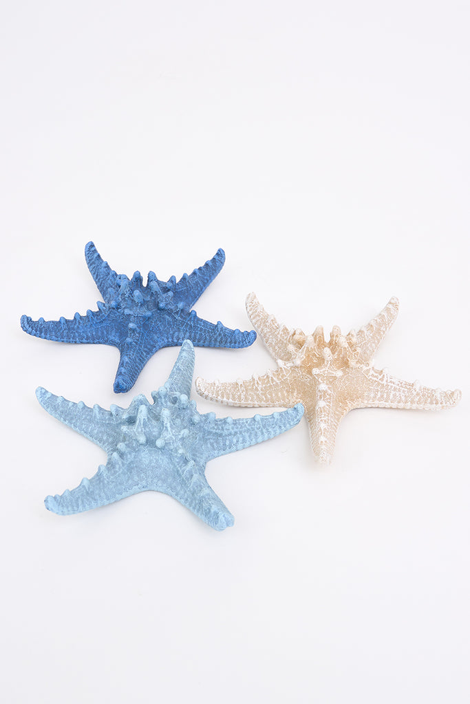 3 estrellas de mar decorativas en resina