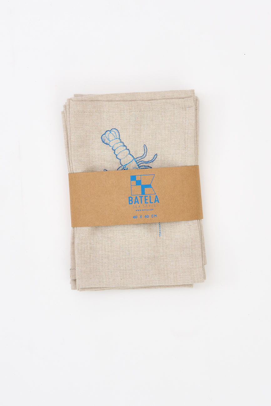 Set de 4 servilletas en algodón