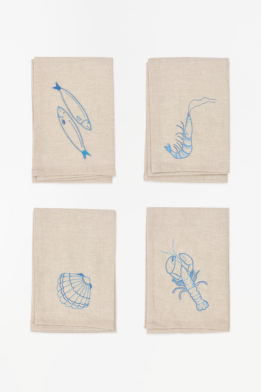 Set de 4 servilletas en algodón