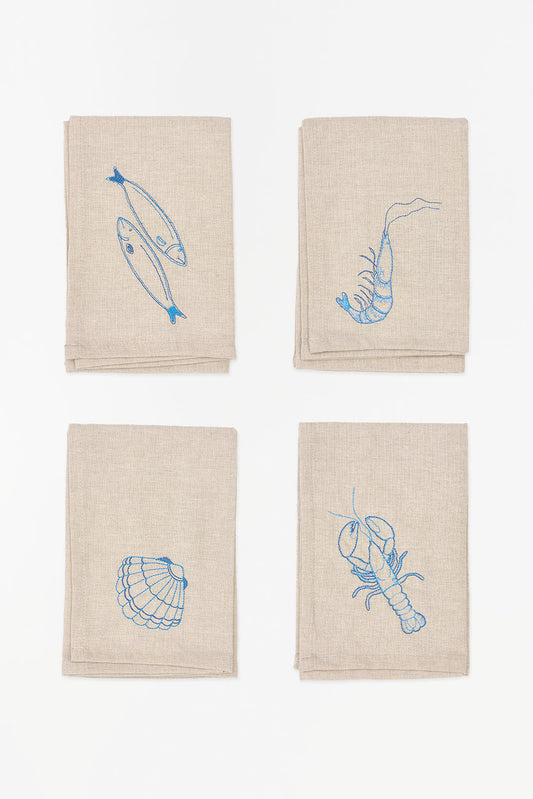 Set de 4 servilletas en algodón
