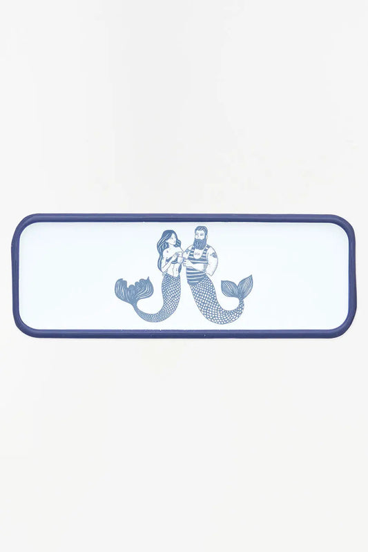 Bandeja en metal esmaltado con sirenas