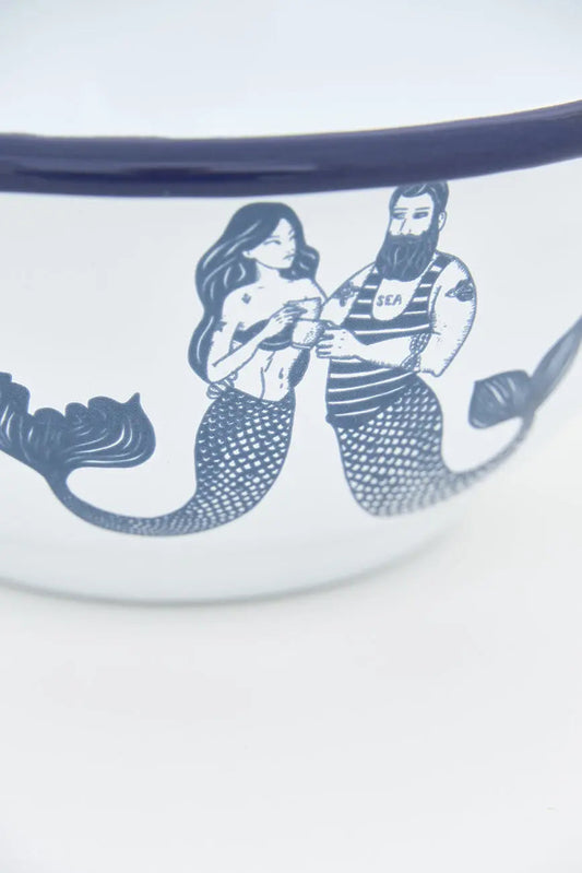 Bol en metal esmaltado con motivo sirenas - BATELA