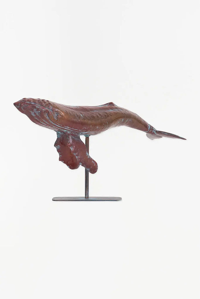 Ballena jorobada tamaño grande decorativa con base de metal