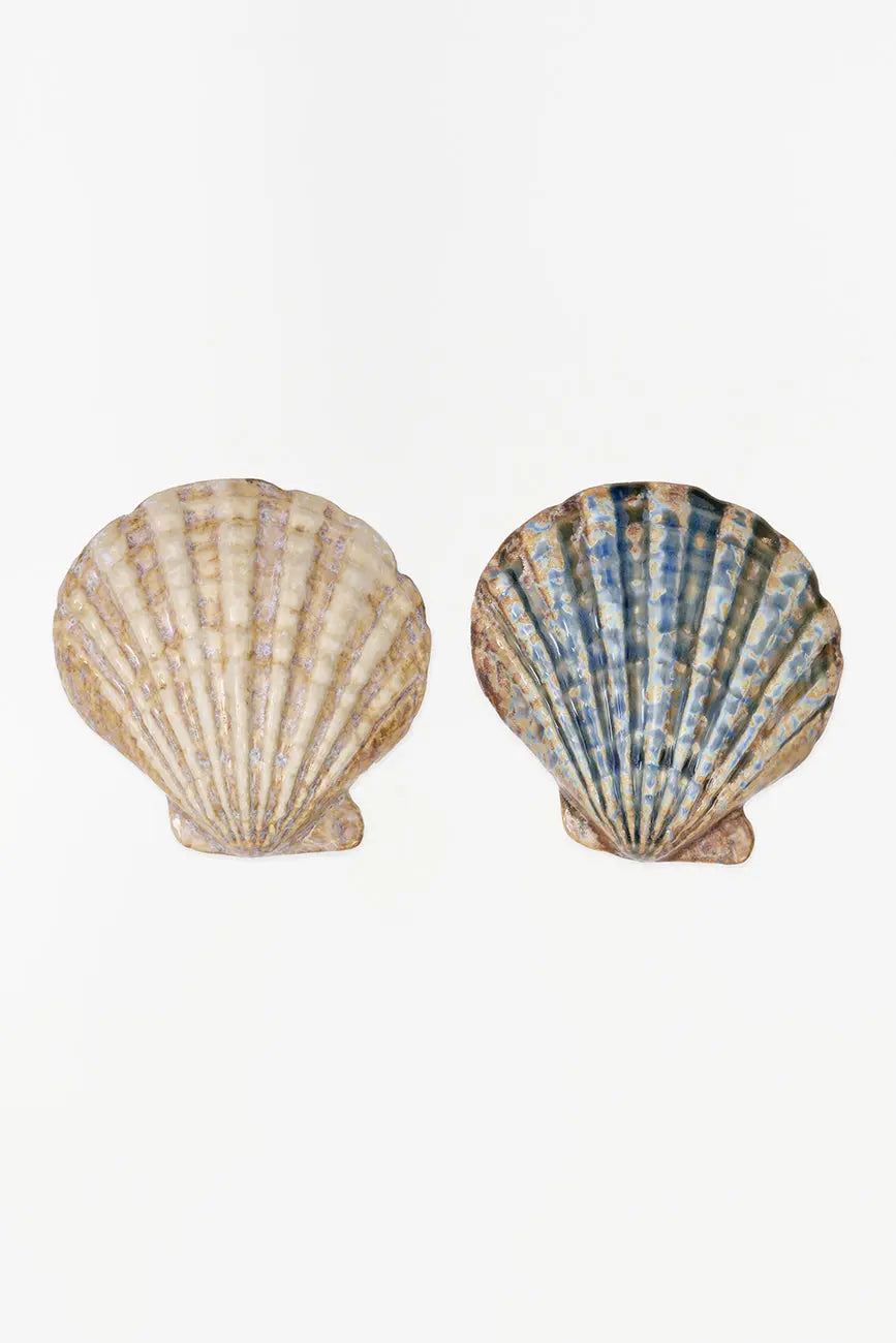 Set de 2 assiettes/bols en forme de coquille Saint-Jacques