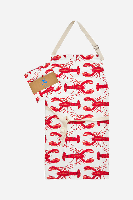 Delantal de algodón con estampado de langostas