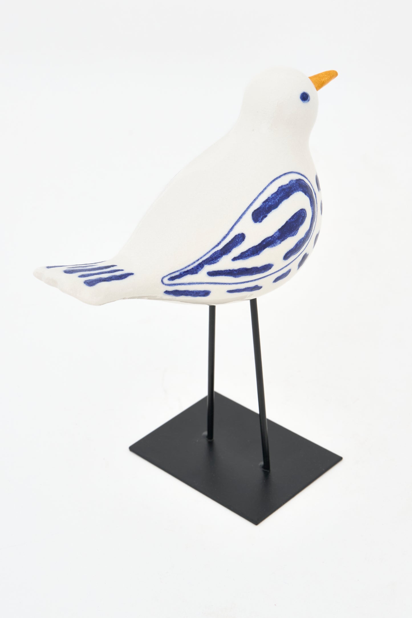 Ceramic bird with base L: 16 cm