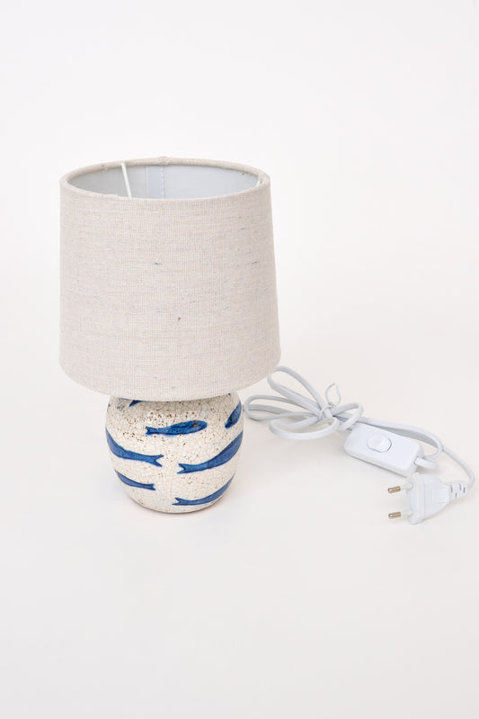 Lámpara de terracota con peces