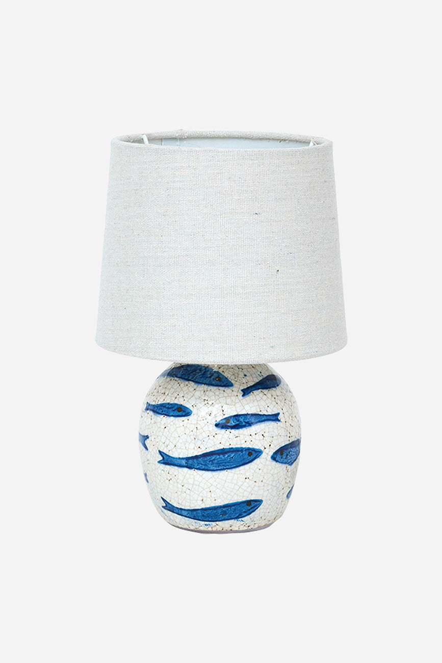 Terracotta lamp with fish