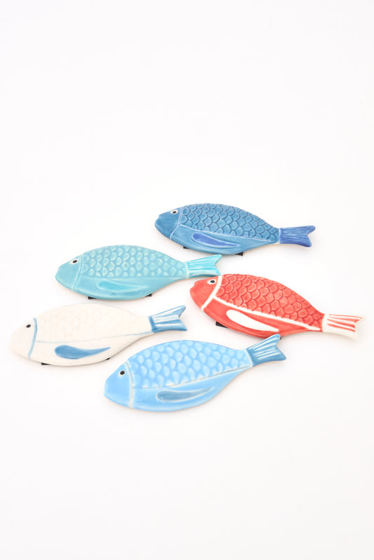 Set of 5 ceramic fish magnets
