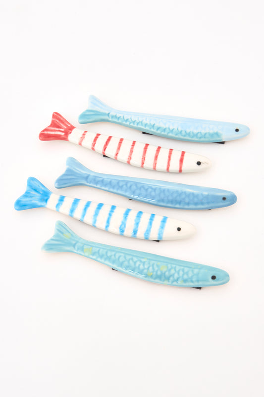Set of 5 ceramic fish magnets