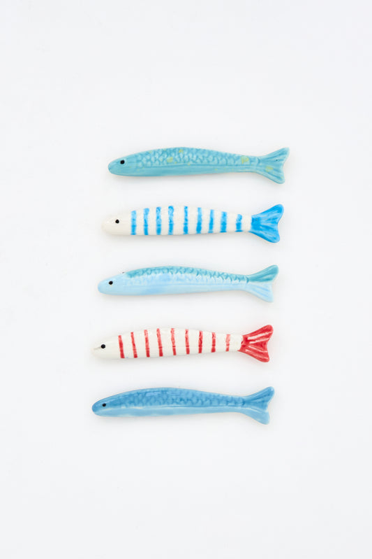 Set of 5 ceramic fish magnets