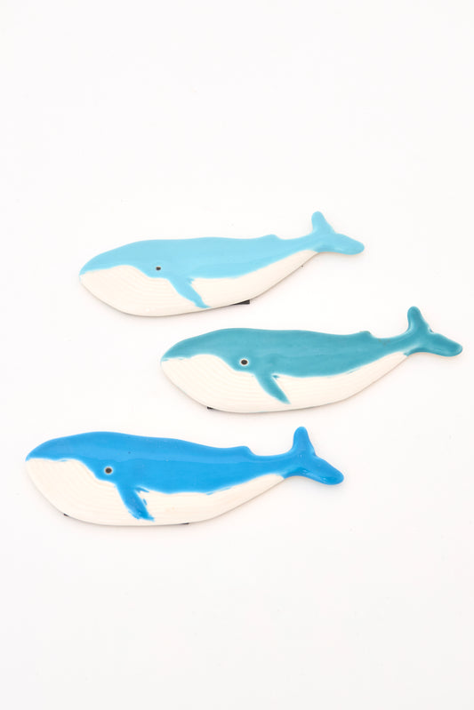 Ceramic whale magnets · set of 3