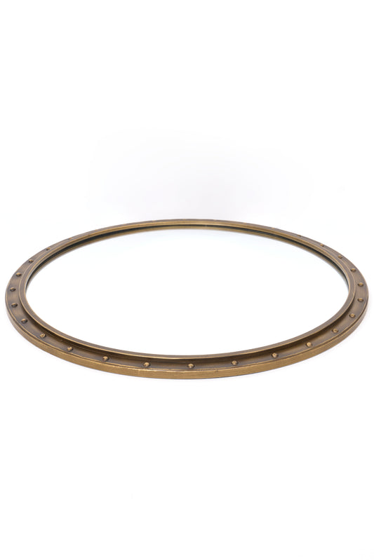 Aluminiozko markoa duen ispilu biribila