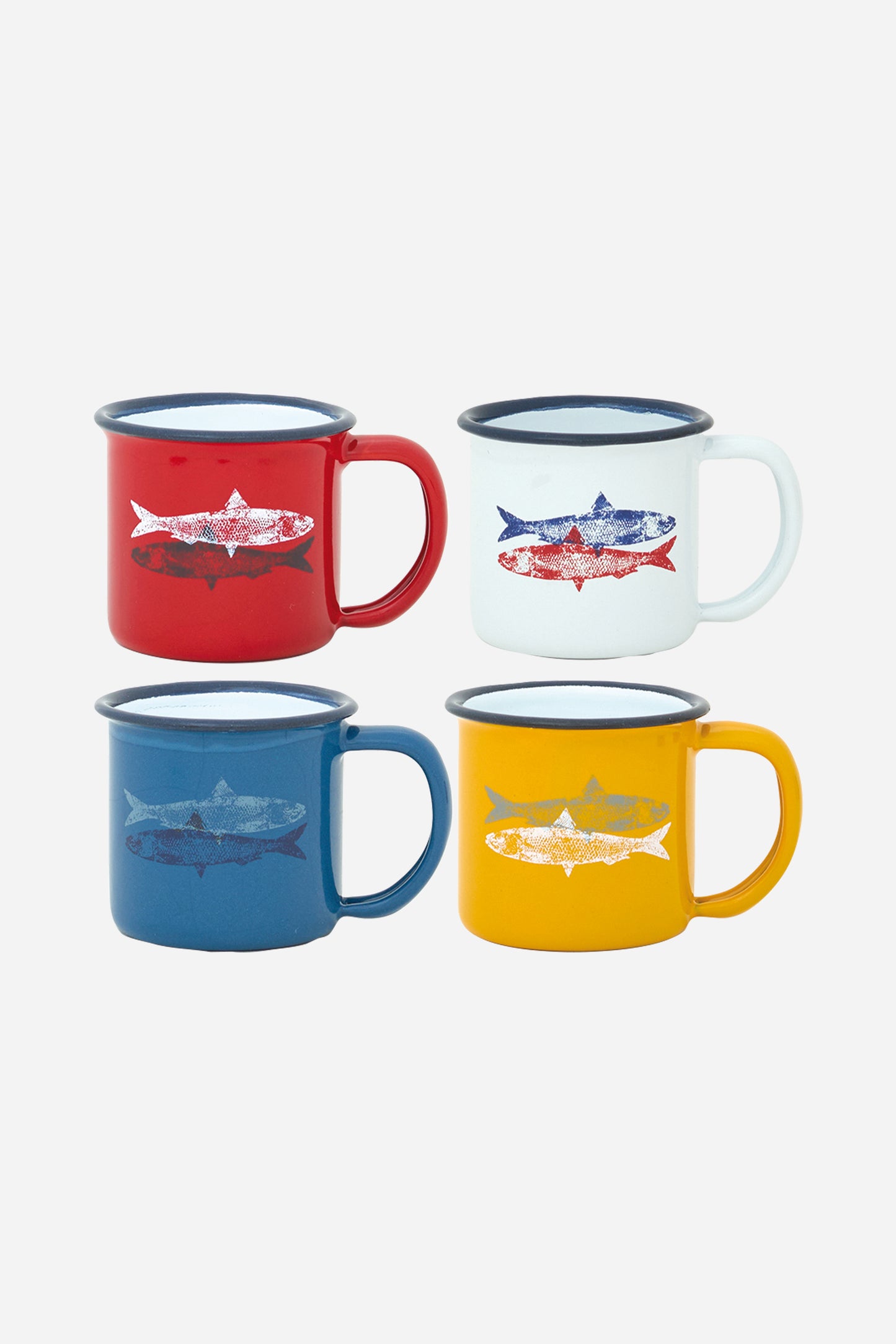 Set of 4 sailor enamel cups