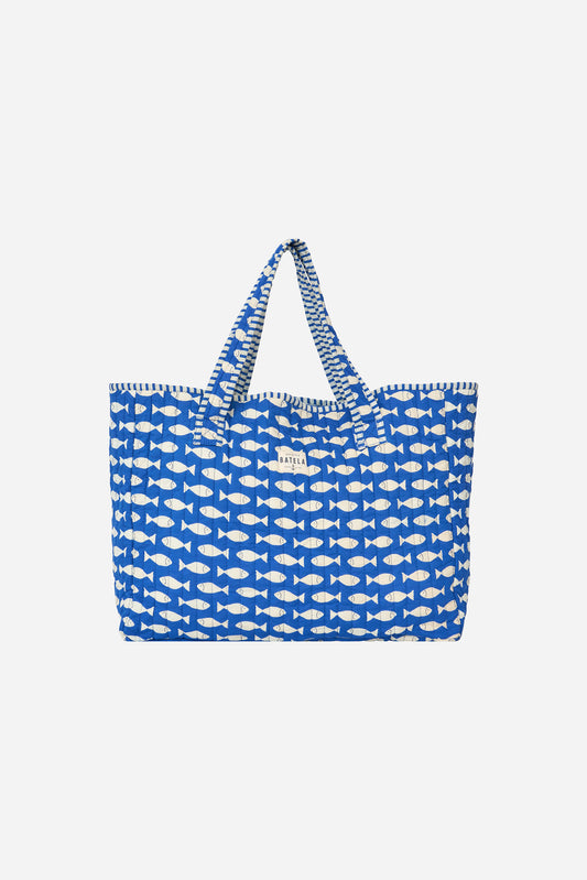 Sac tote marin en coton avec poissons