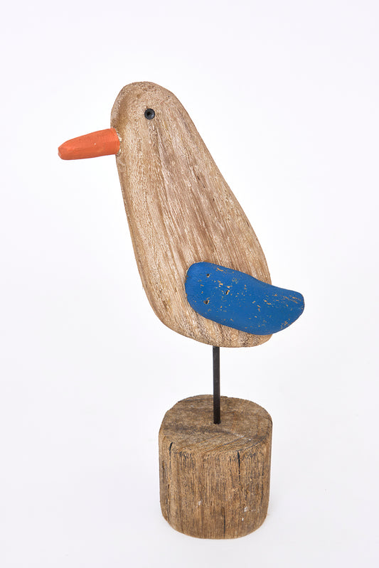 Wooden bird decorative figure L: 13.5 cm