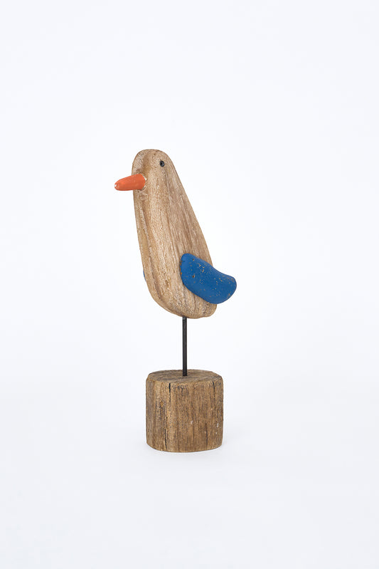 Wooden bird decorative figure L: 13.5 cm