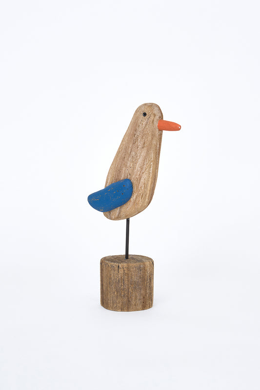 Wooden bird decorative figure L: 13.5 cm